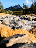 Stream and Three Sisters in Canmore